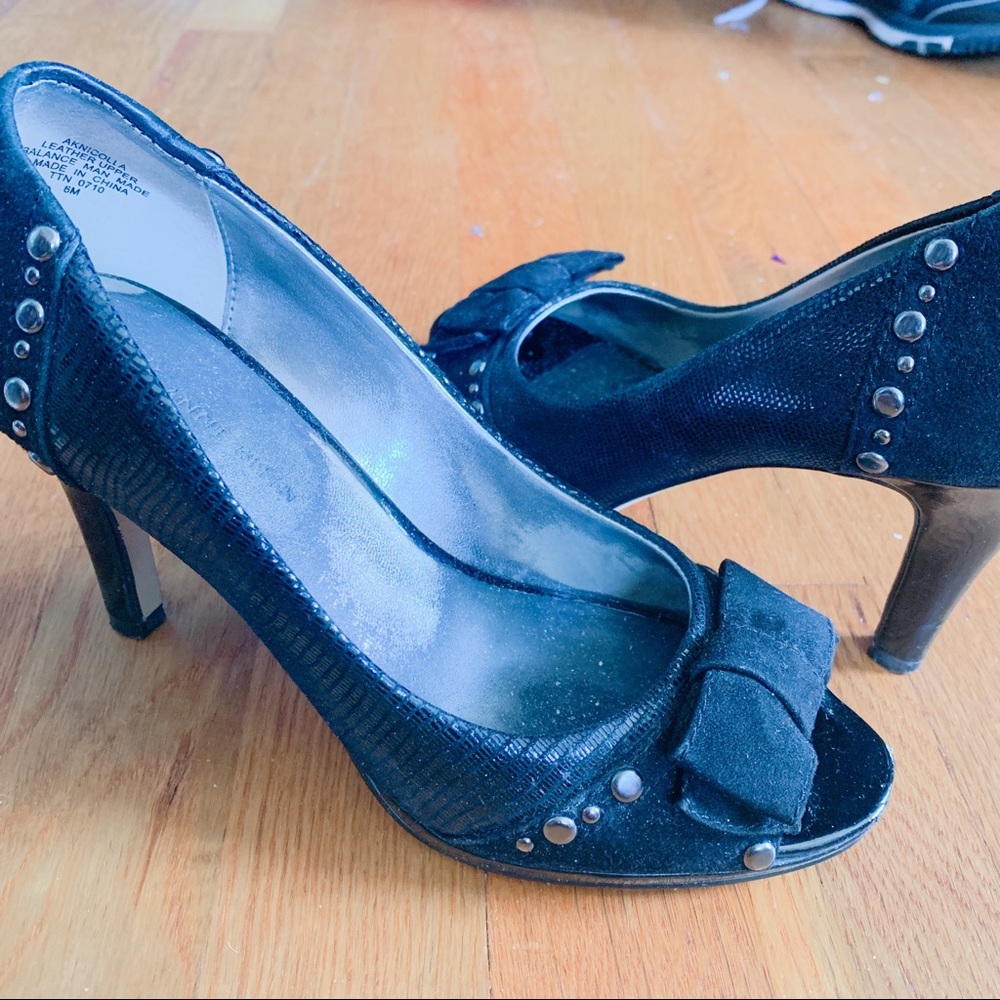 TWO pairs of black heels size 6